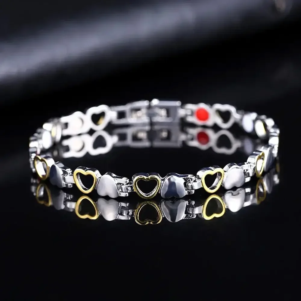 Magnetic Slimming Heart Shape Steel Chain Bracelet Fashion Health Jewelry Accessory for Weight Loss Unisex