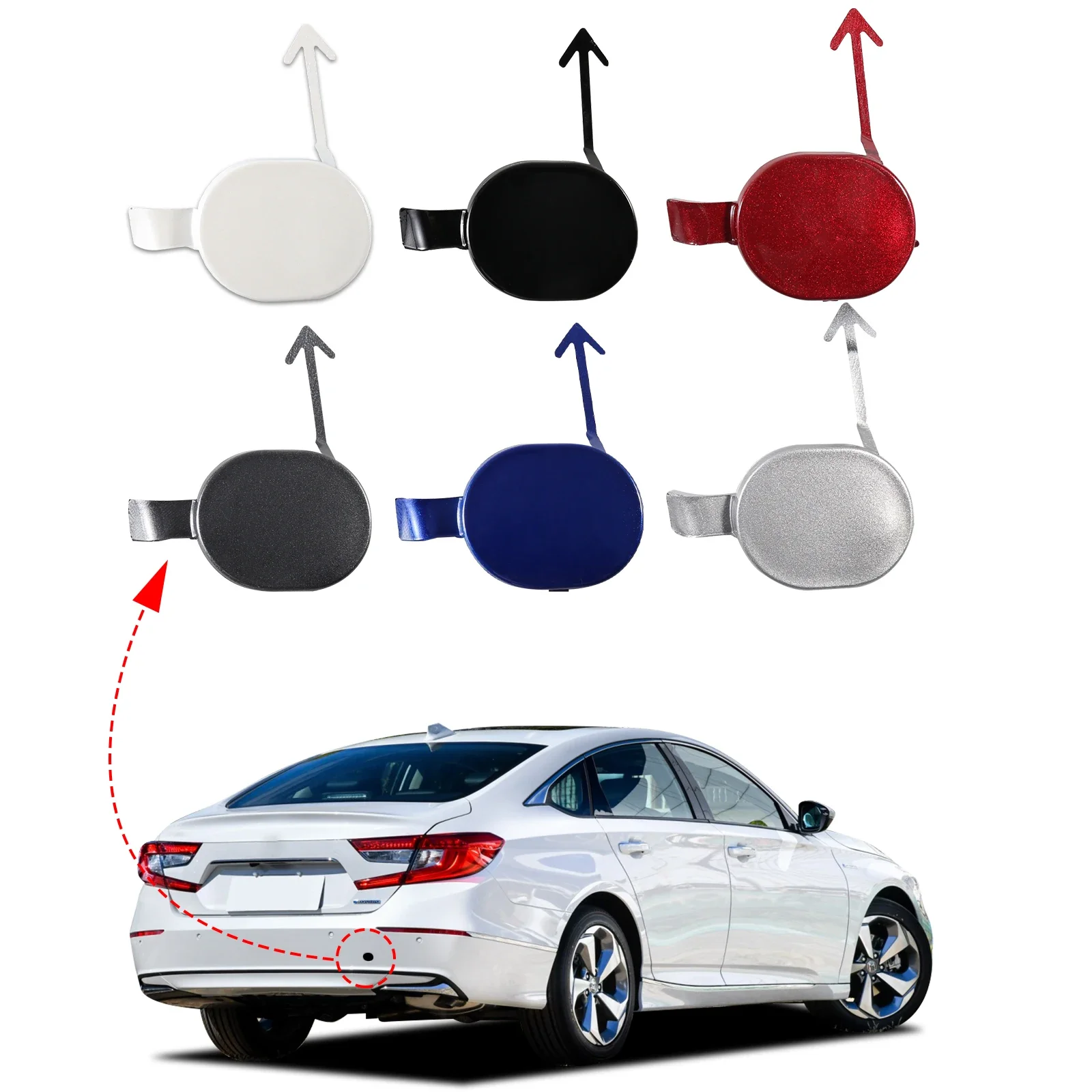 

Rear Bumper Tow Hook Cover Cap Towing Eye Fit For Honda Accord 2018 2019 2020 2021