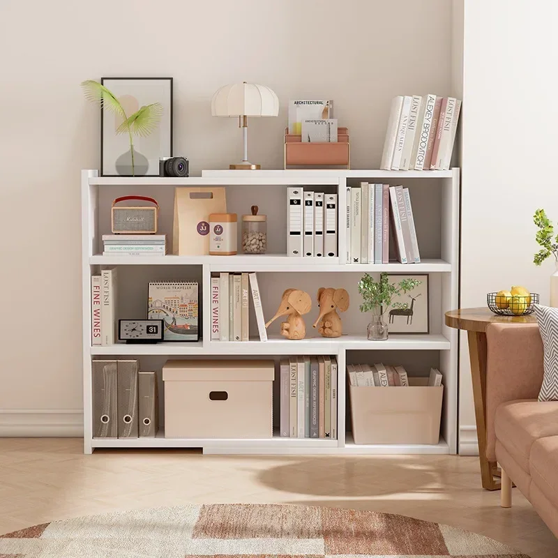 Exquisite Multi-functional Simple bookshelf retractable shelf small storage cabinet lattice cabinet floor bookcase