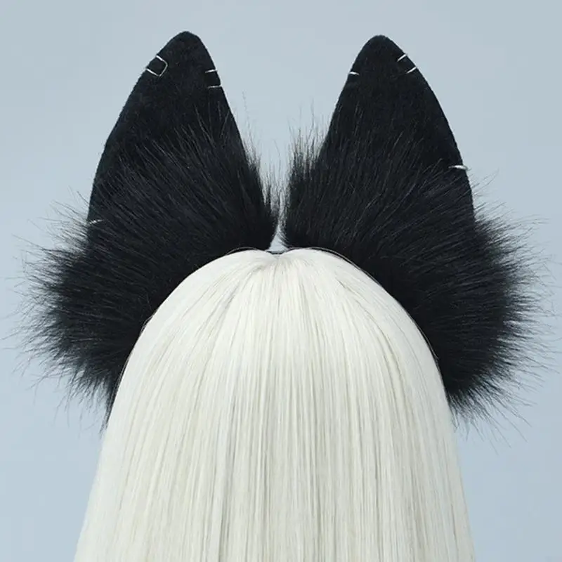 D0ub pluche wolf oren haaraccessoires voor rollenspel en festivalvieringen