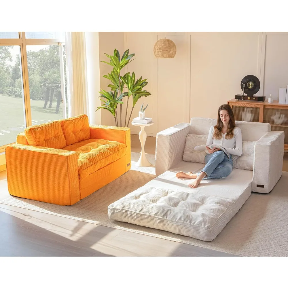 MAXYOYO 2-in-1 Convertible Sofa and Bed, Loveseat Sleeper Couch with Pillows for Living Room