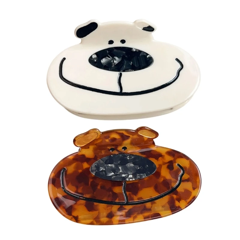 

Lovely Cartoon Puppy Hair Clip Large Acetate Hair Claw Strong Hold For Women 15UB