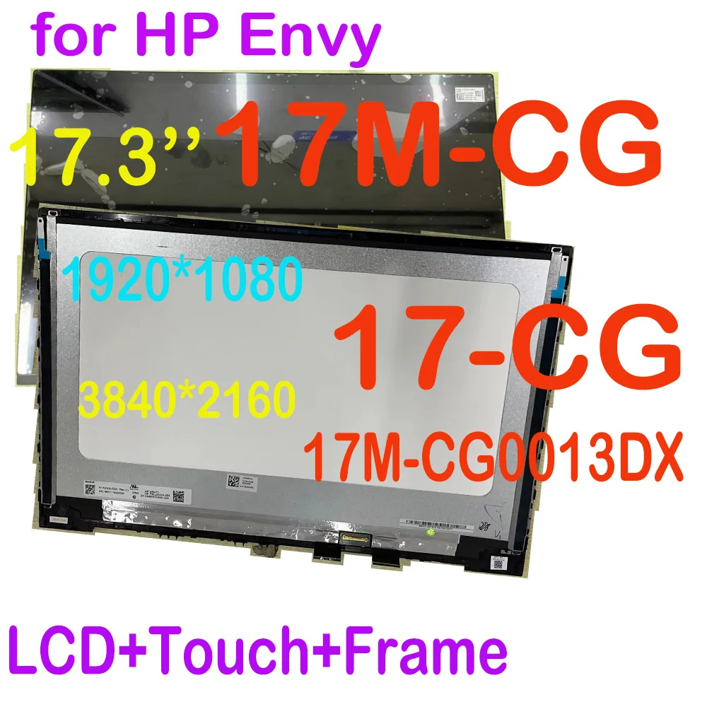 17.3‘’ Original Lcd for HP Envy 17T 17M-CG 17-CG 17M-CG0013DX TPN-C146 Lcd Display Touch Screen Assembly Frame FHD 4K Replacemen