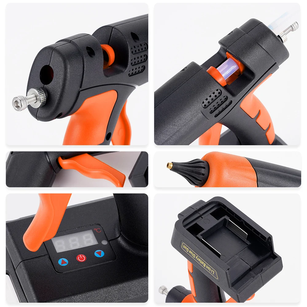 Electric Cordless Hot Melt Glue Gun Rechargeable Air Gun Suitable For 11mm Glue Stick DIY Repair Tool For Makita 18V Battery