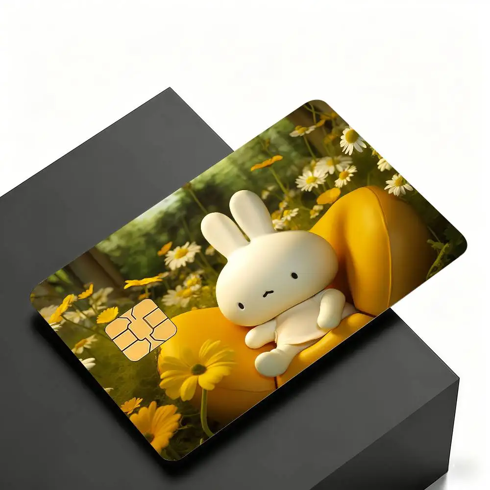 Niedliche M-Miffy Kreditkarten-Skin-Cover-Aufkleber 4 Stück Folien Bus-Pass Vorderseiten-Dekoration Bank-Debit-Karten Wasserdicht – Detail 15
