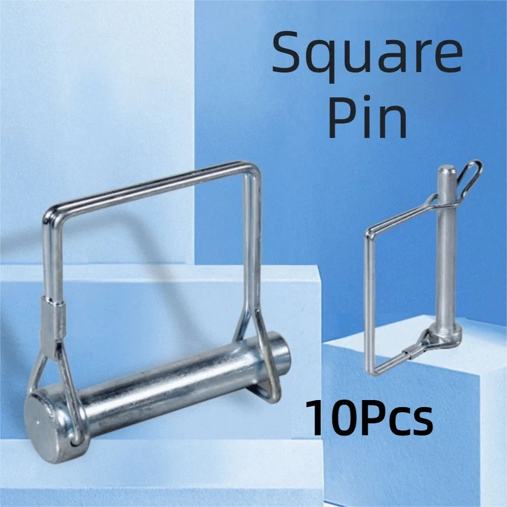 10Pcs Heavy Duty Square Locking Pin Square Shaft Spring Safety Square Shaft Locking Pin Multi-purpose Pull Ring