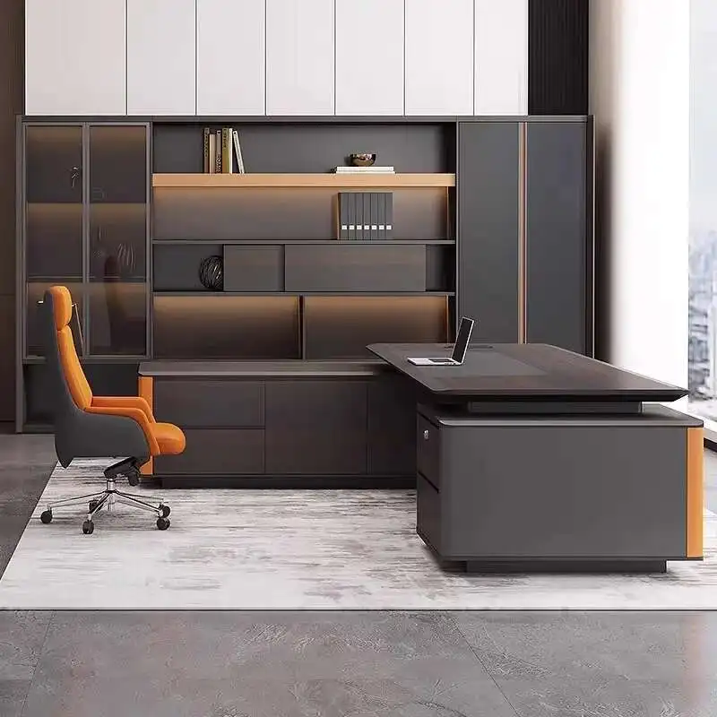 

Unique Design Boss Desk Light Luxury Storage High Quality Work Reading Desk Executive Chinese Mesa De Escritorio Desk Furniture