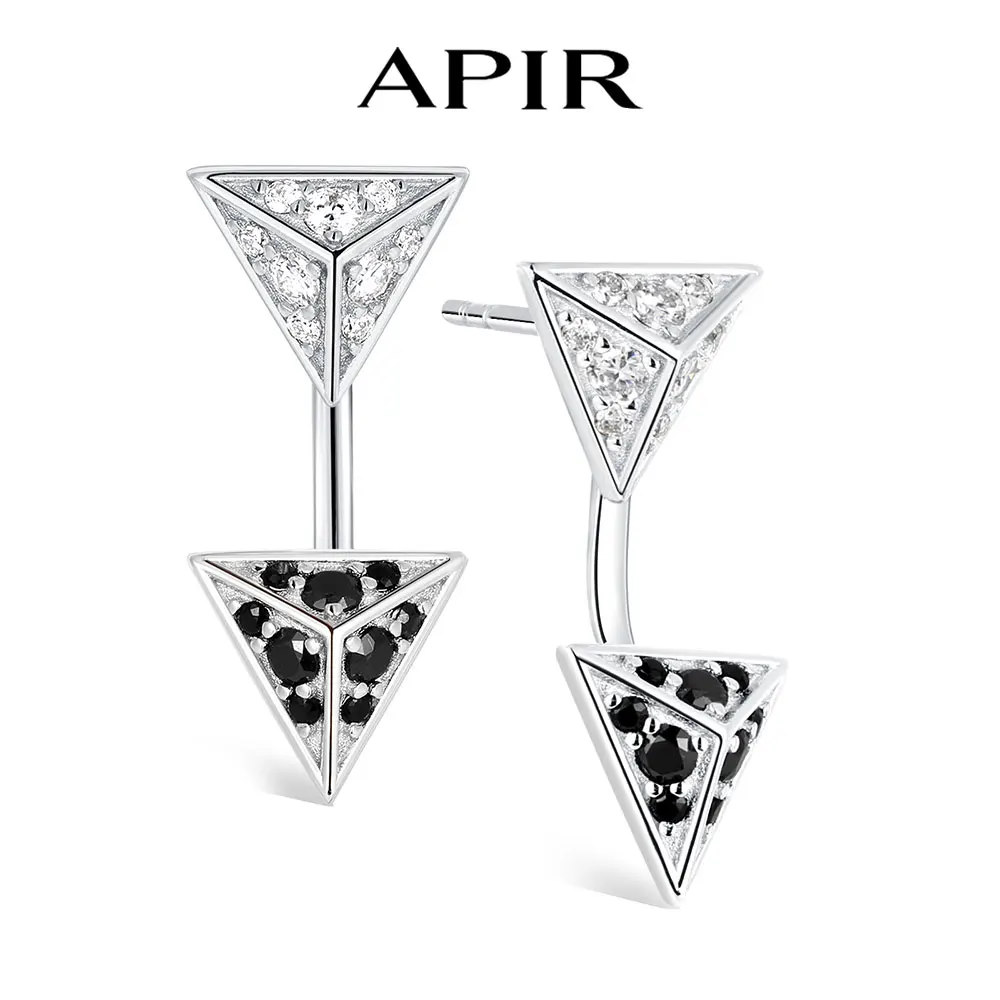 

Серьги-гвоздики APIR D Color VVS1 с муассанитом и геометрическим треугольником, унисекс, стерлинговое серебро 925 пробы, трендовые ювелирные изделия в стиле хип-хоп
