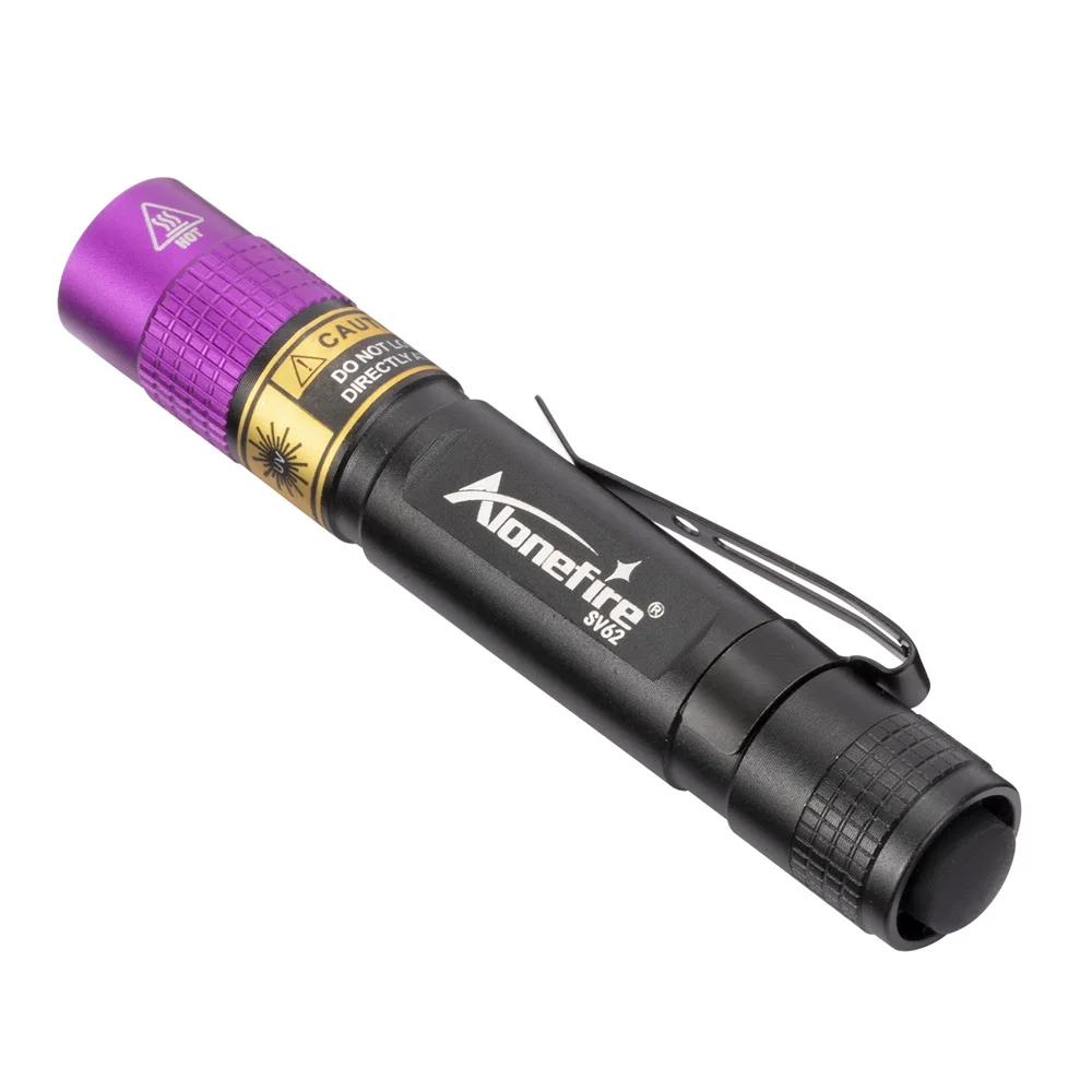 SV62 3W UV 365nm LED Flashlight AAA Mini Pen Ultraviolet Torch Money Marker Ore Pet Urine Stain Scorpion Black Light Detector