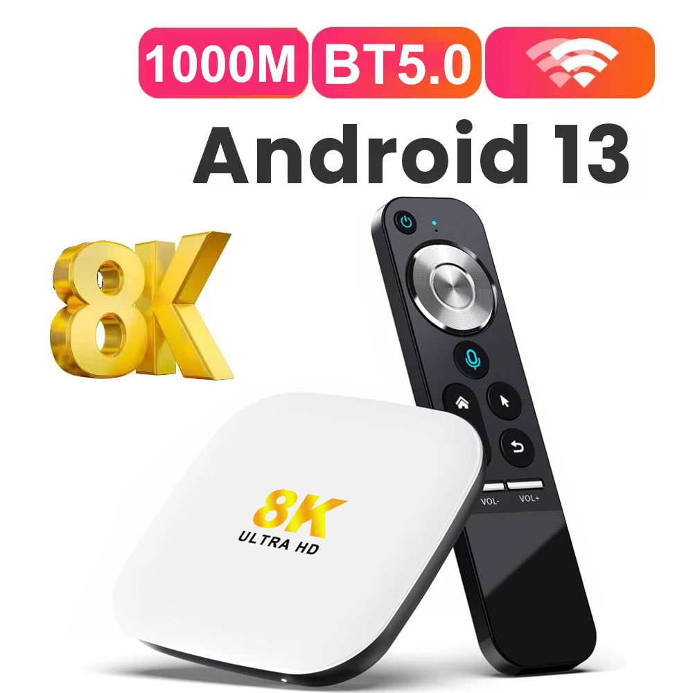 

Android 13 TV Box Wifi 6 8K Video BT5.0 Smart TV Stick RK3528 4K 3D Voice Media Player Set Top Box Adapter for Home