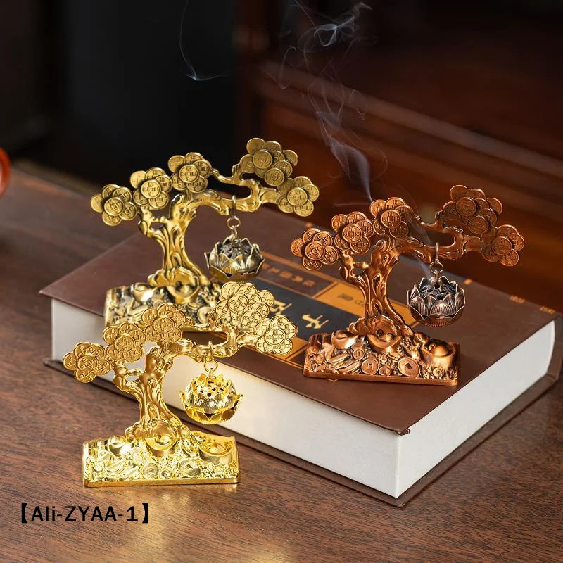 【A】Home Office Lucky Decor Welcome Pine Hanging Furnace Household Creative Ornaments Tea Ceremony Zen Dish Incense Burner