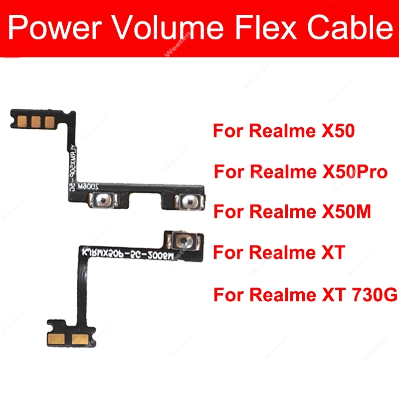 Power Volume Flex Cable For Realme X50 X50Pro X50M XT 5G Power Volume Side Key Button Flex Ribbon Repair Parts