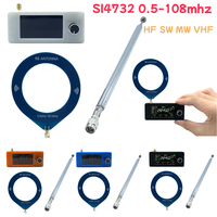 1.9inch IPS Screen LSB USB AM FM FM/AM Radio with 2pcs Antenna 0.5-108mhz SI4732 Mini Pocket Radio HF SW MW VHF Radio Receiver