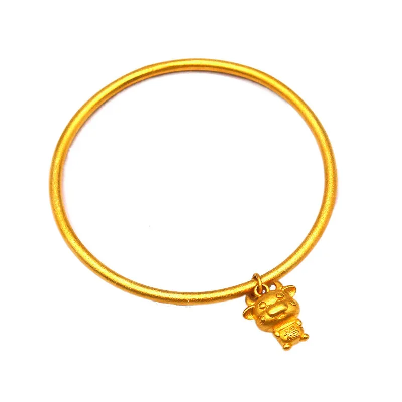 Ancient law inheritance improvement gold lotus lotus bracelet does not fade gold plated Jewelry plain ring wedding bracelet