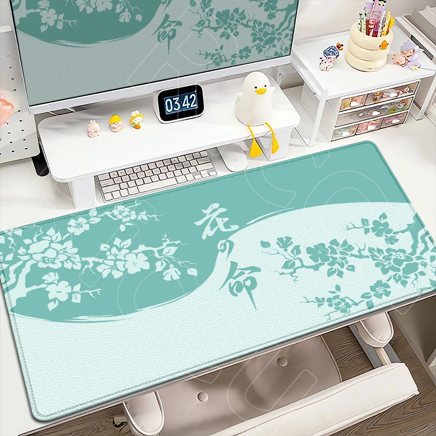 Japanese Style Gaming Mouse Pad Kawaii Pink Sakura Table Pad 120x60cm Large Size Carpet Art Design Keyboard Rug for Laptop Gamer