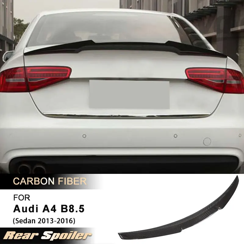 

Car Rear Trunk Spoiler Wings for Audi A4 B8.5 Sedan 2013-2016 Full Carbon Fiber Auto Racing Rear Spoiler Boot Wing Lip Body Kit
