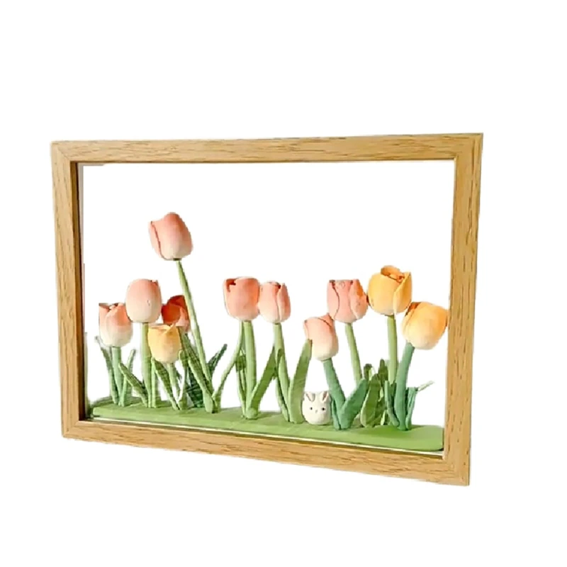 

Picture Frame Tulip DIY Night Light Bedside Night Lamp Ornaments Tulip Light For Bedroom Decor Table Lamp Birthday Gifts Durable