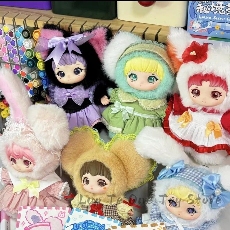 ジユリロリータのブラインドボックス,秘密の庭,お茶会シリーズ,かわいいぬいぐるみ,ミステリーボックス,アクションフィギュア,サプライズバッグ,ペンダント人形のおもちゃ