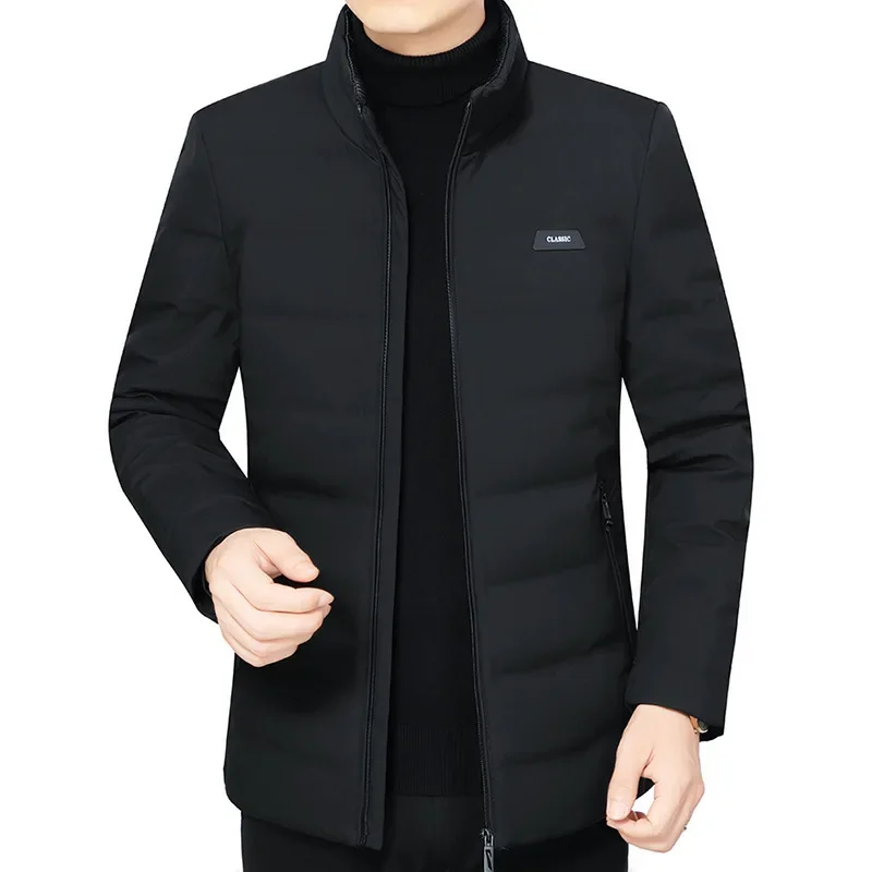 

2023 Winter New Men's Thickened Down Coat Youth Casual Loose Large Size Fashion Versatile Stand up Collar Coat