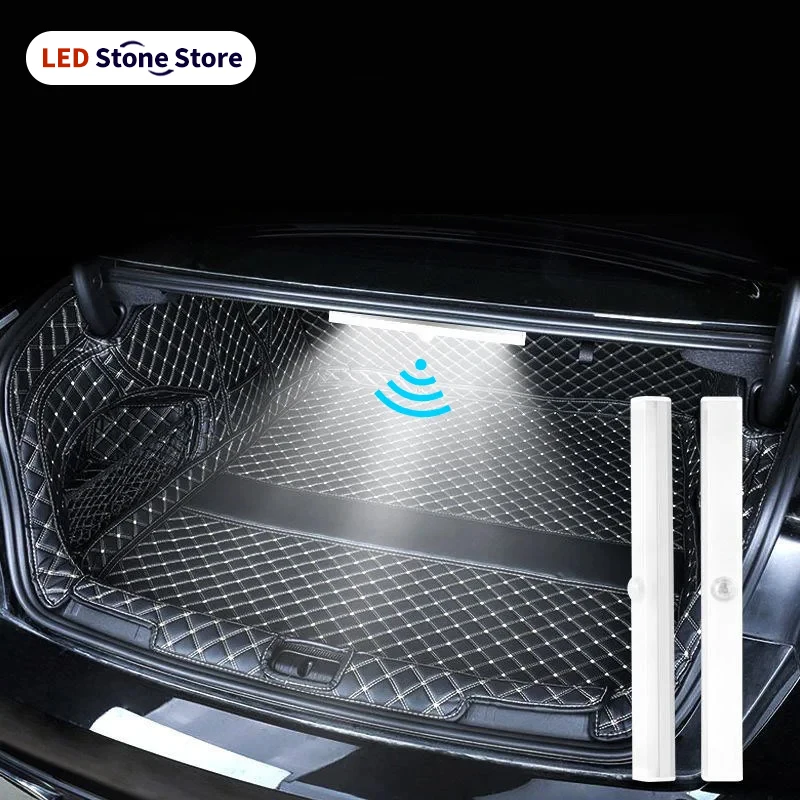 SEAMETAL Car Sensor Light for Floor Trunk Hood USB Rechargeable Automatic Induction Light Bar Magnetic Maual/Sensing Mode Lamp