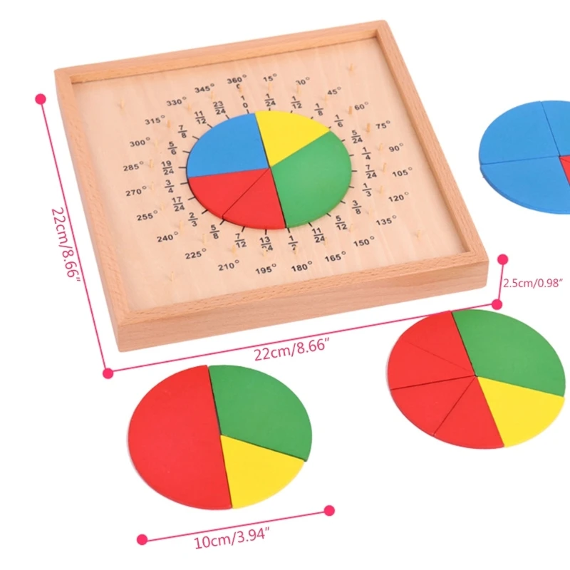 2023 New Learning Education Rainbow Color Fraction Circles Montessori Toy Math Manipulatives Tool Math Teaching Aids