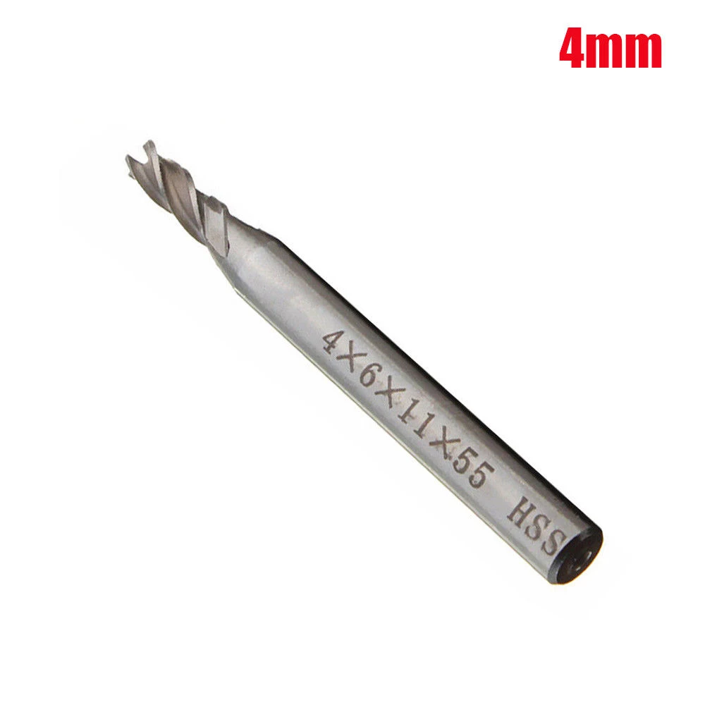 A62Z 5Pcs/Set Straight Shank End Mill Cutter 4 Flute Hss Drill Bit 4/6/8/10/12Mm For Cnc Milling Tool