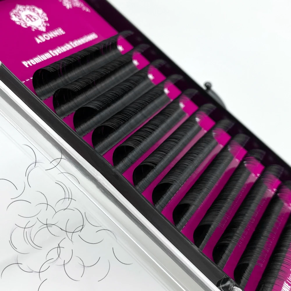 Abonnie High-Quality Faux Mink Eyelash Extensions Individual Lash False Eyelashes 12Rows C D Soft And Natural Lashes