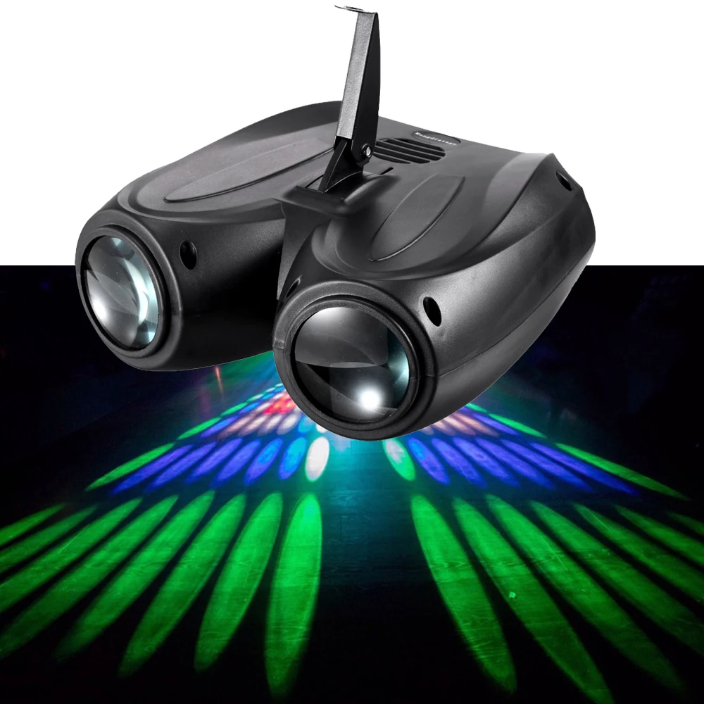 LED Double Head Airship Stage Lights 20W 128LEDS RGBW Pattern Party Lights LED Effect Lights for Dj Disco Weddding Holiday Shows