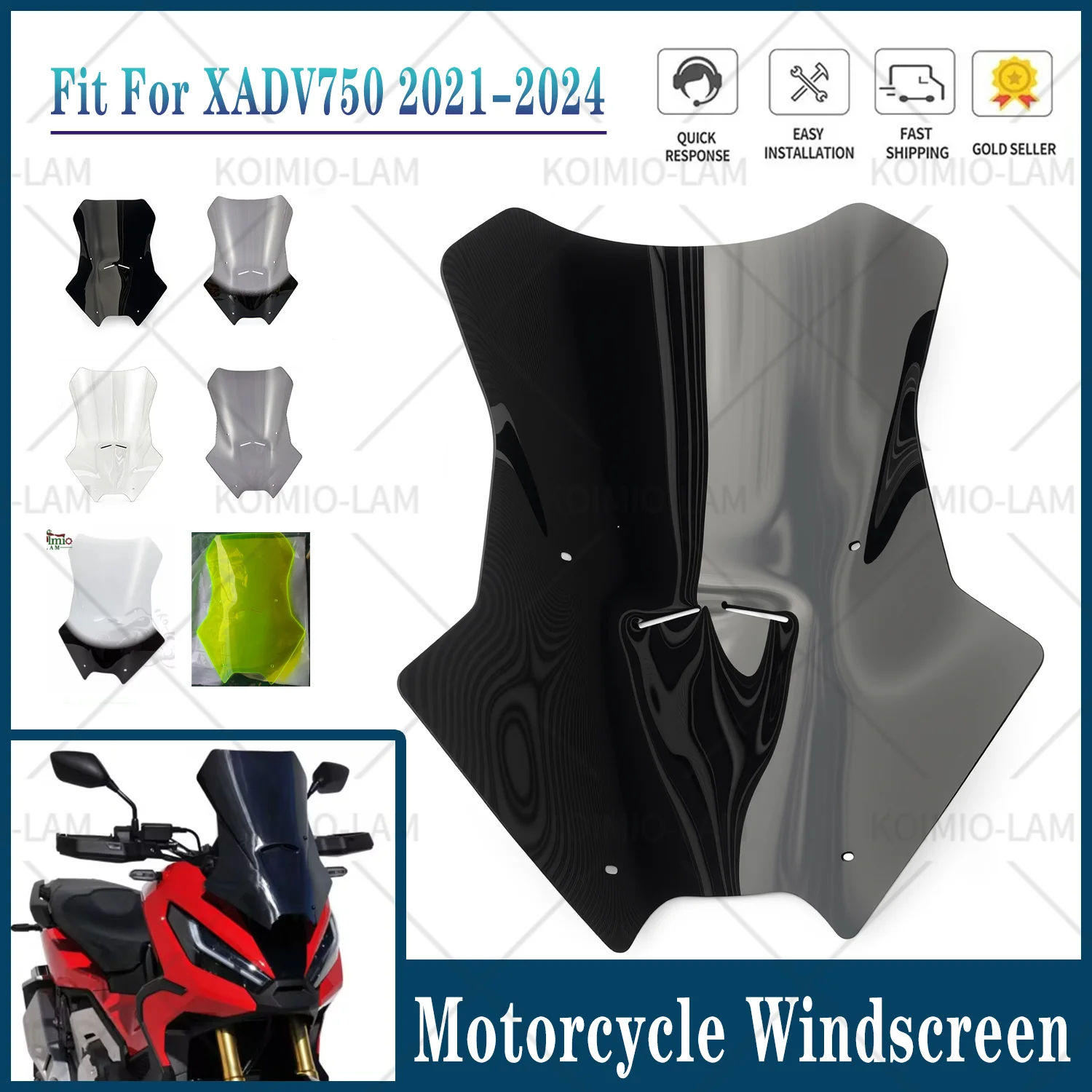 

Fit For Honda XADV750 2021 - 2024 Motorcycle Windscreen Windshield XADV X-ADV 750 2022 2023 Visor Deflector