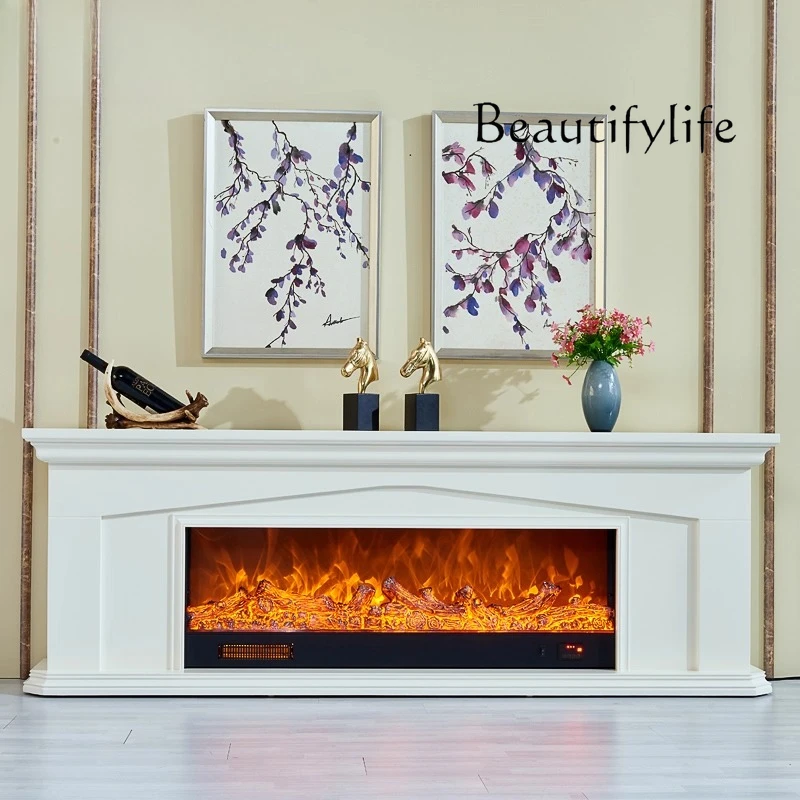 

European American Fireplace Stylish Simple Decorative Cabinet Simulation Charcoal Fire LED Fireplace Core Designer