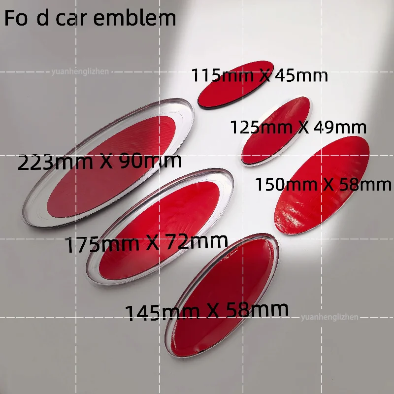 For Mondeo 115/125/145/150/175/230mm Car logo Hood Rear Trunk Badge Emblem Car Badge Front Grille Rear Trunk Hood Lid  Emblem