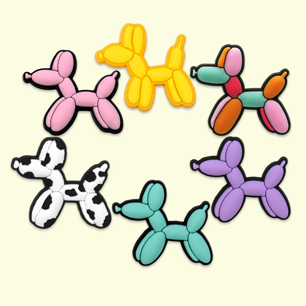 1/6 PVC Balloon Dog Shoe Charms Cute Animal Shoe Decorations Pins for Men Women Kids Gift Sandals Clog Accessories Clog Buckles