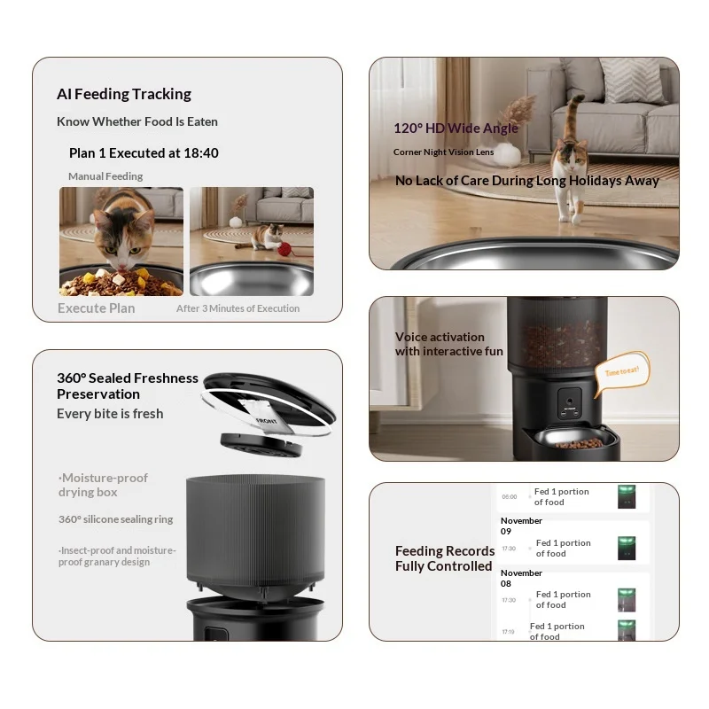 Comedero automático con WiFi y cámara para perros y gatos - imagen 2