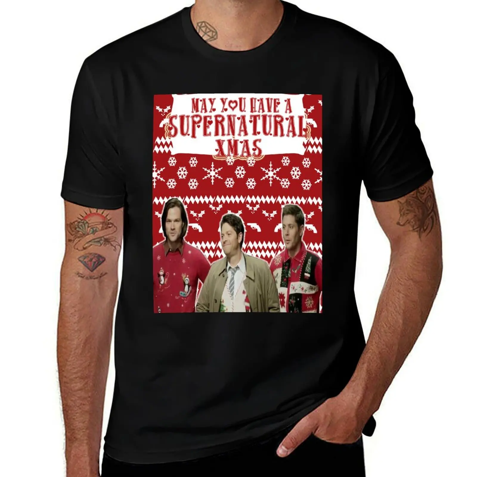 

Supernatural Christmas T-Shirt cotton graphic tees graphics men t shirts