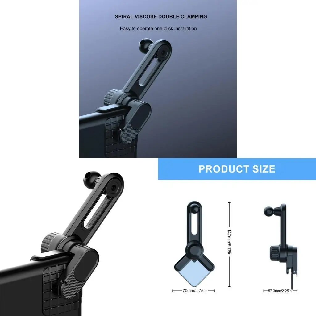 

652f Front Mount Mount Care Phone Base Base Innovative Car Display Держатель телефона с 17 -мм интерфейсами для повышения