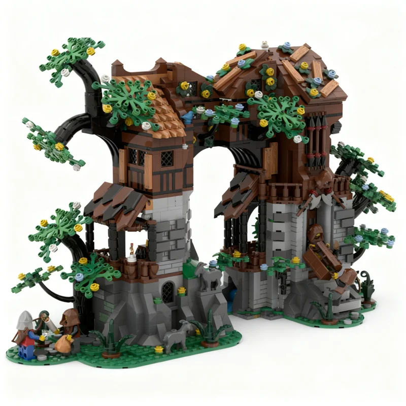 2178pcs MOC Wolf S Treasure Trove Castle Wolfpack Model Building Blocks Creative DIY Gift Display Decor Assemble Premium Adult
