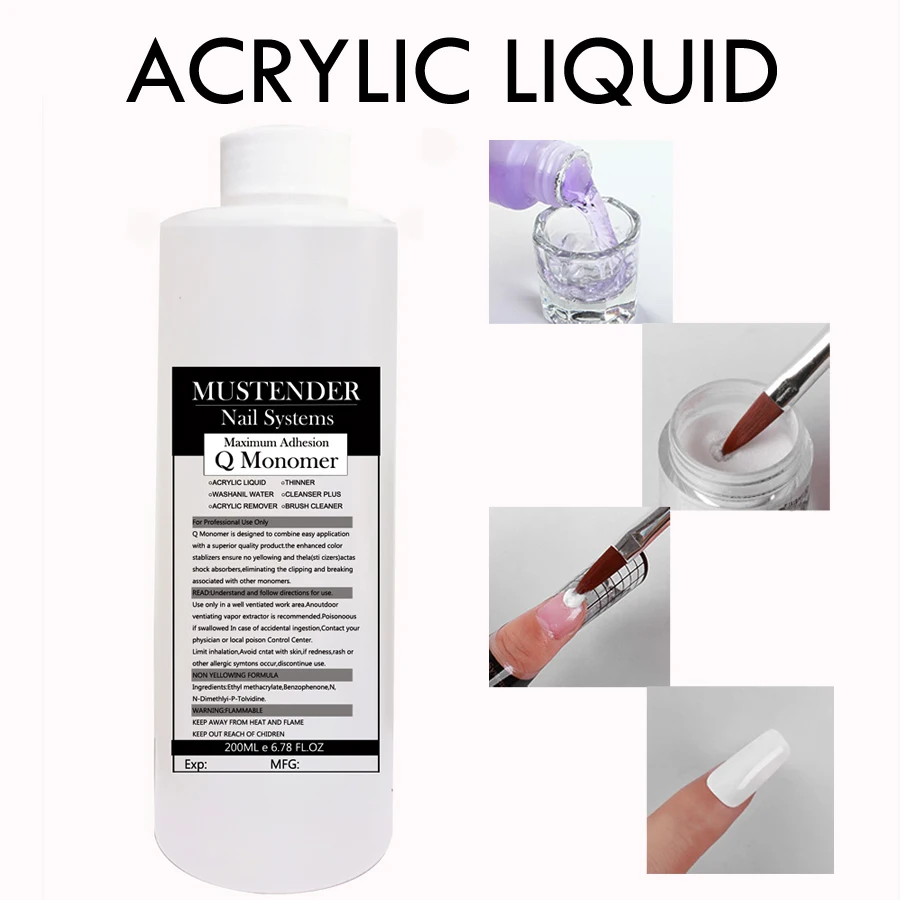 100ML/200ML EMA acrilico liquido monomero per unghie liquido di cristallo acrilico per Manicure Builder strumenti di estensione/immersione in