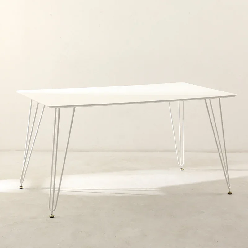 Nordic, dining table, household, small apartment, simple Internet celebrity white, rectangular