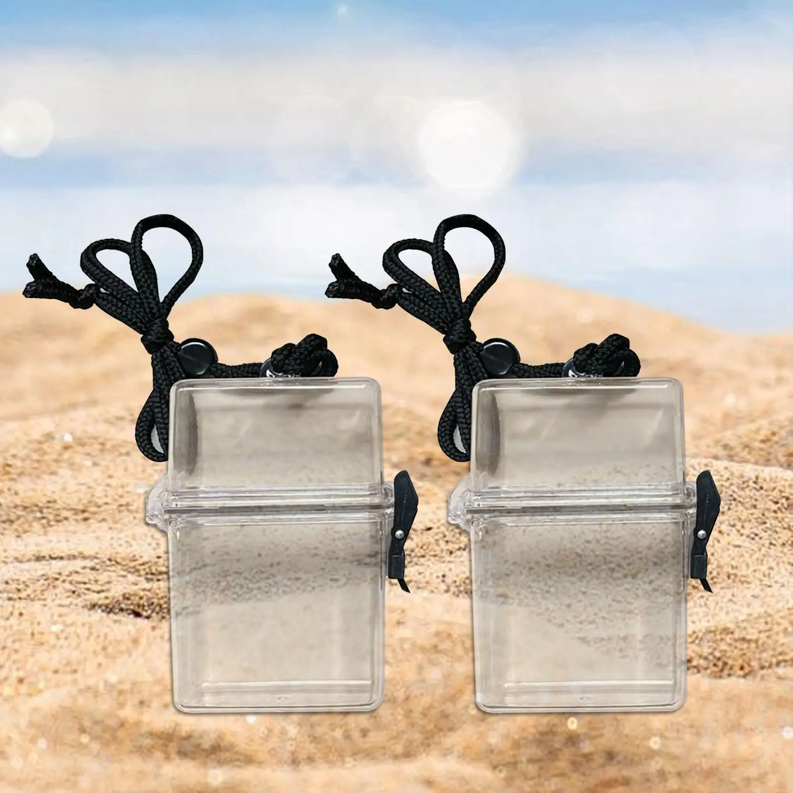 

2x Diving Sealing Dry Storage Boxes with Hanging Rope Portable Floating Diving Boxes for Kayaking Canoe Fishing Sailing Boating