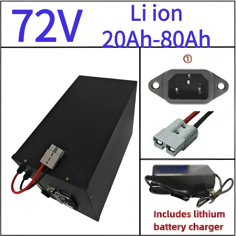 

72V 20AH 30AH 40Ah 50AH 60AH 70AH 80Ah Lithium -ion battery with BMS for motorcycle electric car pedal energy golf cart