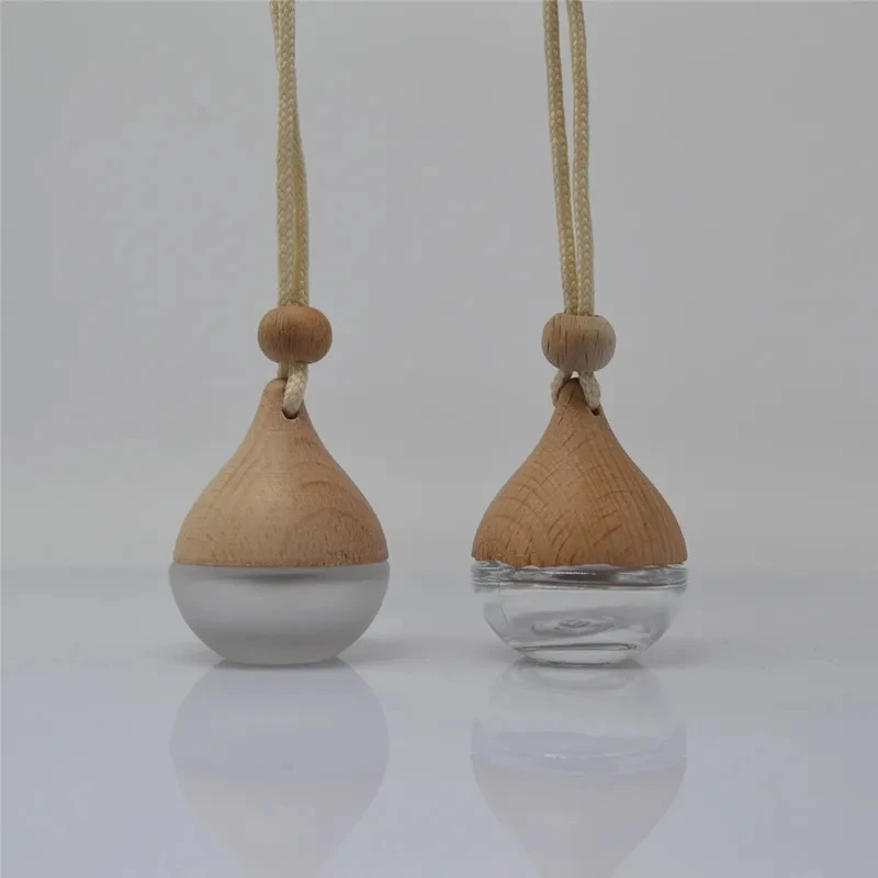 10-100pcs Empty Glass Car Perfume Bottle Hanging Air Freshener Diffuser Fragrance Essential Oil Container Pendant