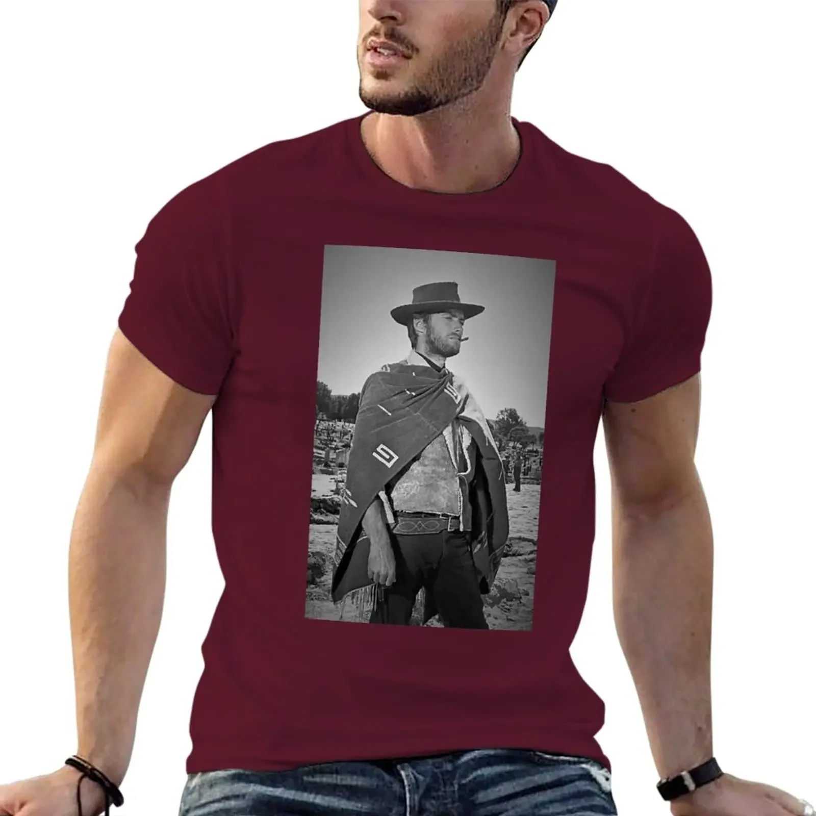 New men clothes  Clint Eastwood - The Good,The Bad and The Ugly T-Shirt   Oversized t-shirt Short sleeve new edition t shirt