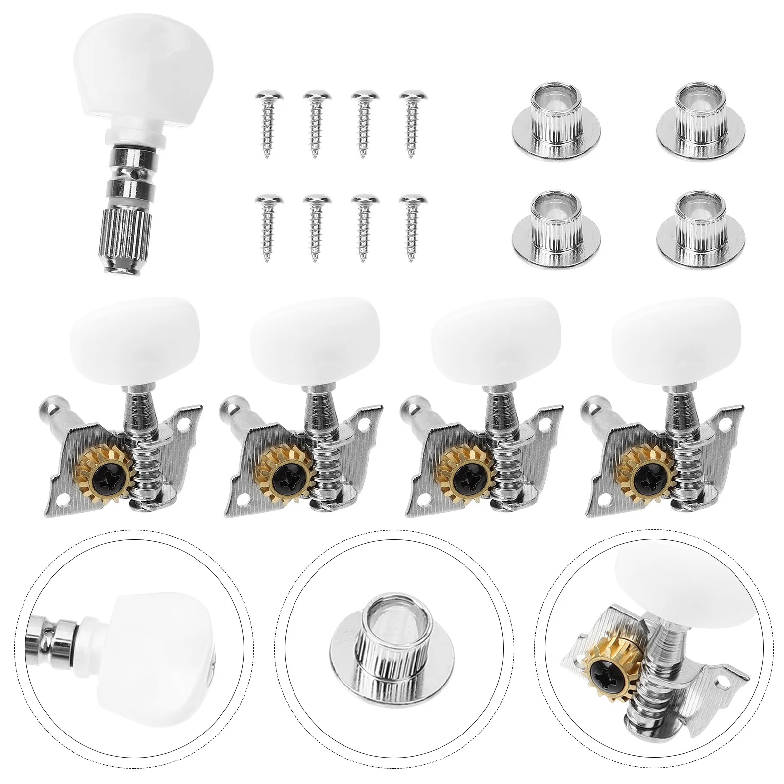 

1 Set Banjo Tuning Pegs Silver Metal String Keys For Acoustic Guitar Durable Tuner Parts Kit Banjo Accessories Tuning Machine