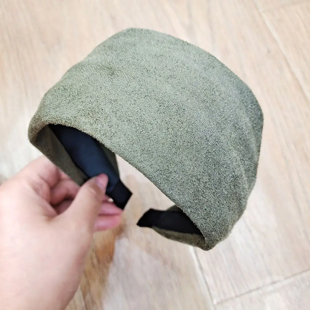 

Luxury Headpiece Solid Color Retro Vintage Suede Sweet Hair Hoop Korean Style Hair Hoop Women Headband