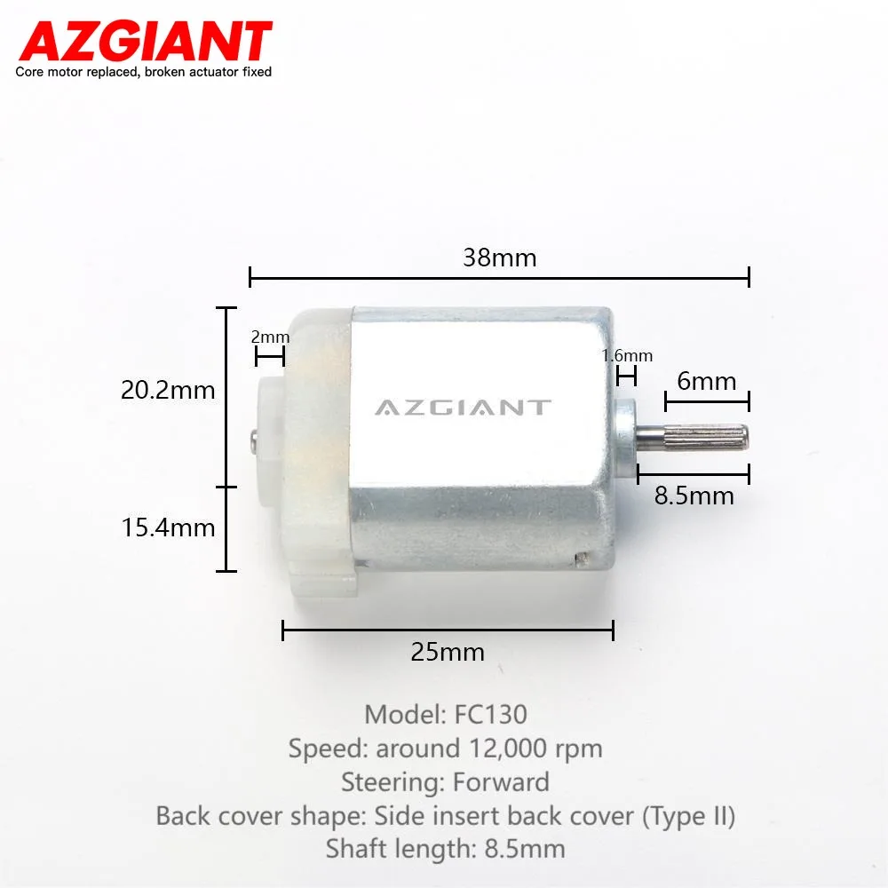 AZGIANT FC280 High-Speed Universal DC Motor 12V for Car Door Lock Direction Lock Trunk Lock Rearview Mirror Folding Module