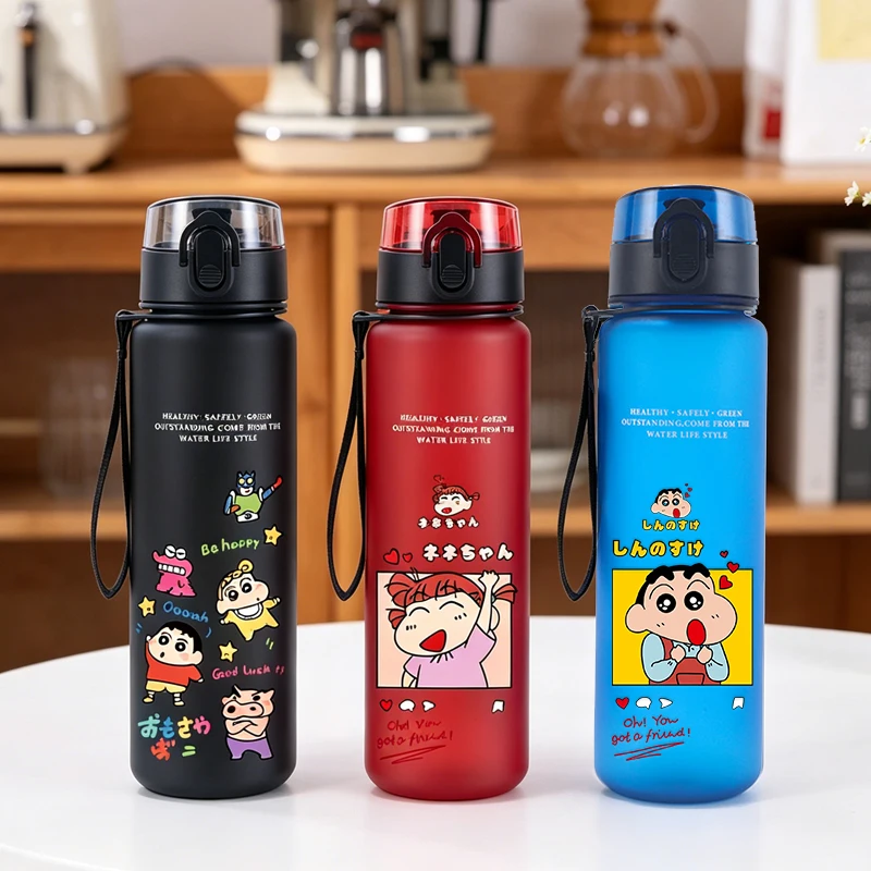

Crayons Shin-chan Children Water Bottle 650ml Boy Girl Sport Outdoor Straw Bottle Cute Cartoon Kids Straw Cup Yoga Fitness Jugs