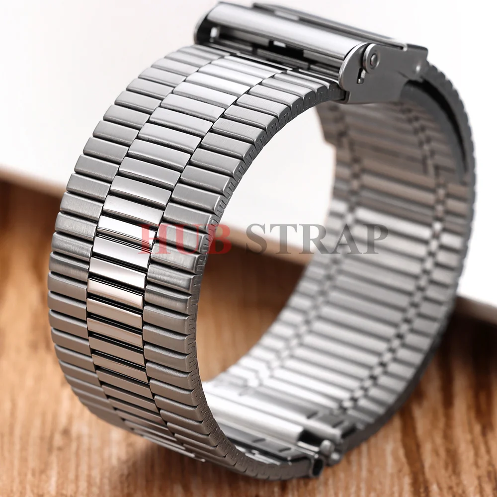 Three-bead Stainless Steel Strap for Samsung Galaxy Watch7/6/5/4/3 Metal Watch Strap with Folding Safety Buckle for Huawei GT5/6