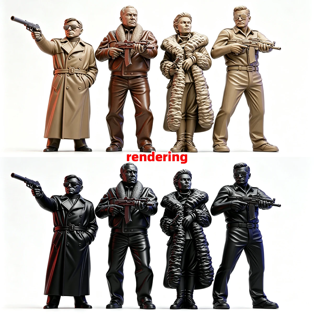 1/35 1/43 1/48 1/64 1/72 1/87 HO Maßstab Modellbausatz 3D Harz Miniatur Soldatenfiguren Diorama Unbemalte Staatsgeheimdienstagenten DIY – Detail 8
