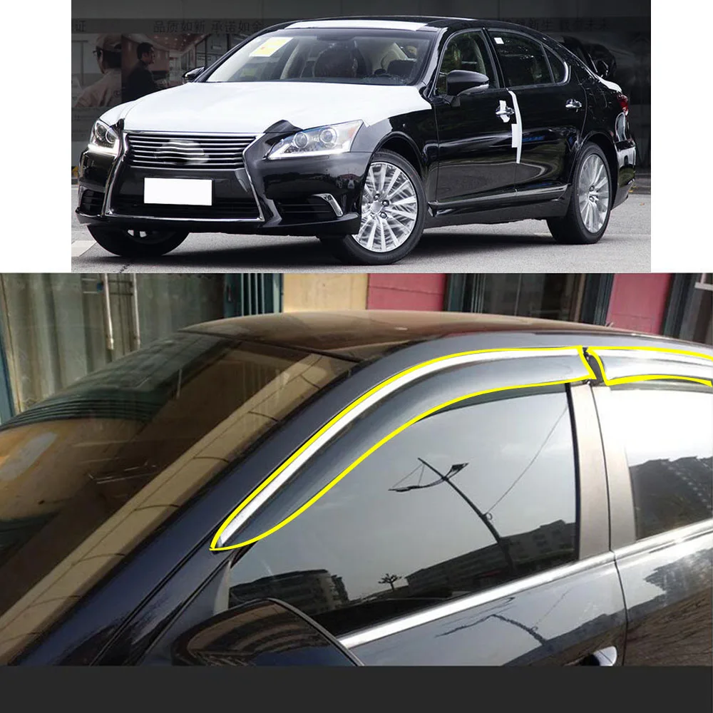 For LEXUS LS LS350 LS460 LS460L 2013 2014 2015 2016 2017 Car Sticker Plastic Window Glass Wind Visor Rain/Sun Guard Vent