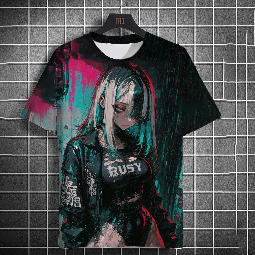 Anime-Muster 3D-Druck Herren T-Shirt Japanischer Stil Lässig Atmungsaktiv Freizeit Schnelltrocknend Outdoor Streetwear Stil Sportbekleidung – Detail 3